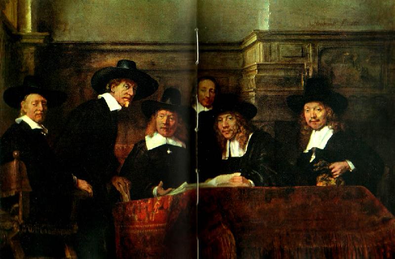 REMBRANDT Harmenszoon van Rijn styresmannen for kladeshandlarskraet oil painting picture